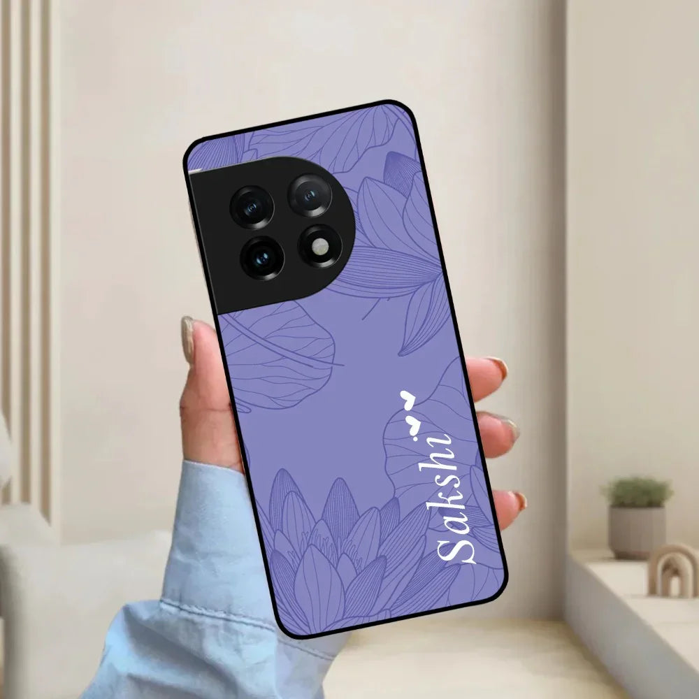 Customized luxury Purple leaves Glossy Metal Case Cover For OnePlus - ShopOnCliQ