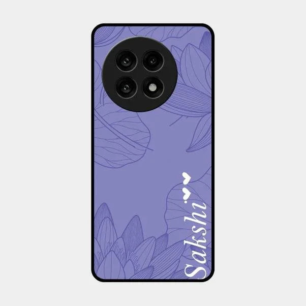 Customized luxury Purple leaves Glossy Metal Case Cove For Oneplus 13R 5G