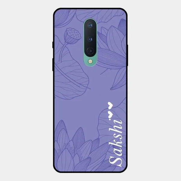 Customized luxury Purple leaves Glossy Metal Case Cove For Oneplus 8