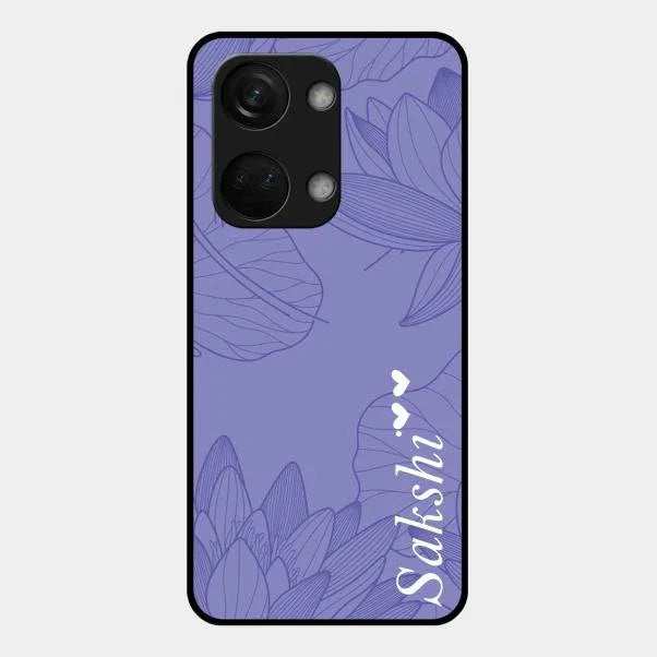 Customized luxury Purple leaves Glossy Metal Case Cove For Oneplus Nord 3 5G