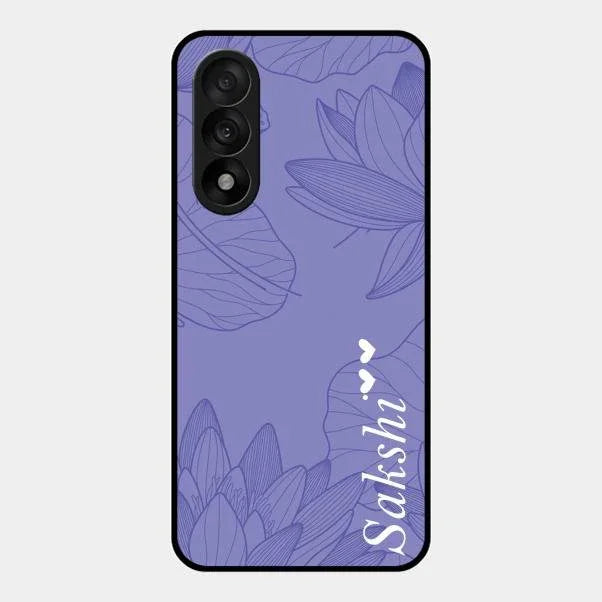 Customized luxury Purple leaves Glossy Metal Case Cove For Oneplus Nord 5 5G