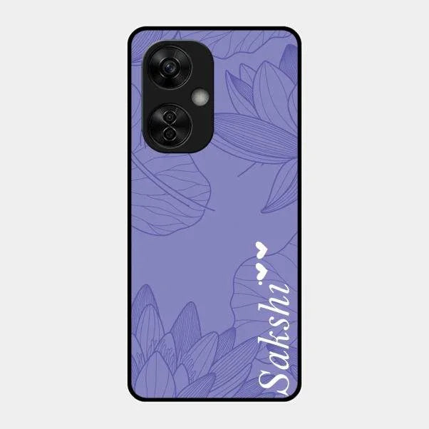 Customized luxury Purple leaves Glossy Metal Case Cove For Oneplus Nord Ce 3 Lite 5G