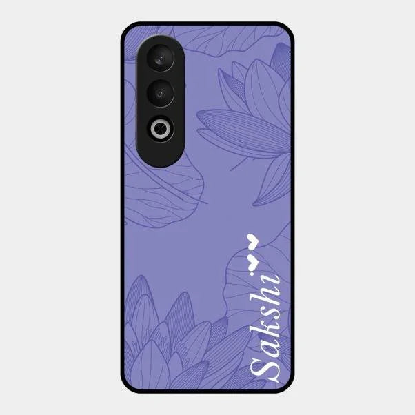 Customized luxury Purple leaves Glossy Metal Case Cove For Oneplus Nord Ce 4 5G