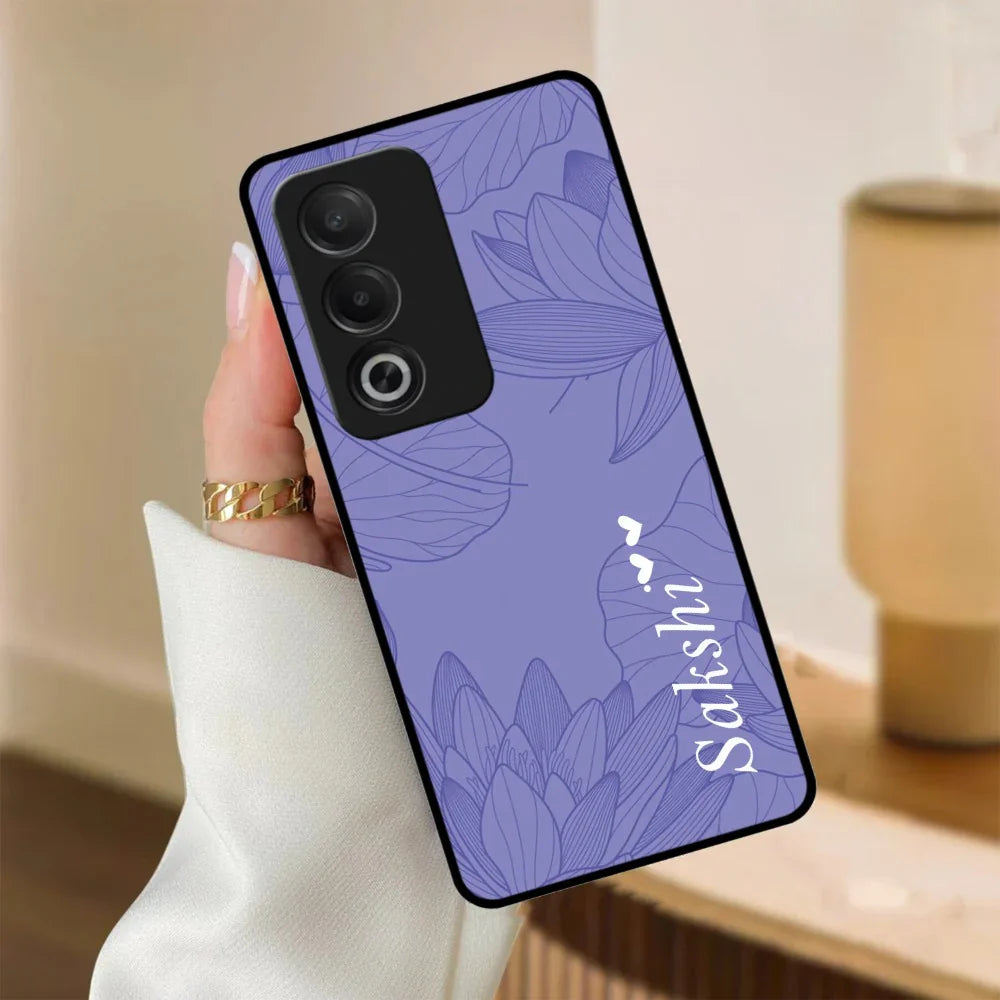 Customized luxury Purple leaves Glossy Metal Case Cove For Oppo - ShopOnCliQ