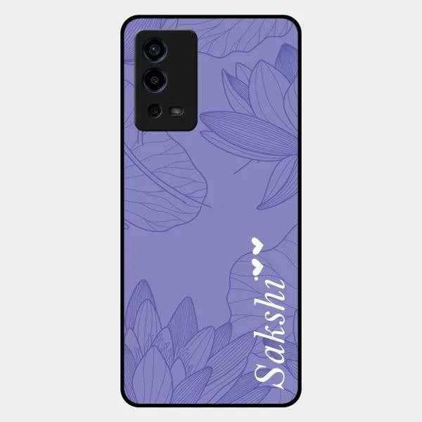 Customized luxury Purple leaves Glossy Metal Case Cove For Oppo A55