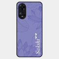 Customized luxury Purple leaves Glossy Metal Case Cove For Oppo A78 5G