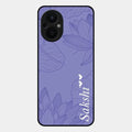 Customized luxury Purple leaves Glossy Metal Case Cove For Oppo F21 Pro 5G