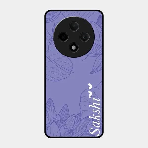 Customized luxury Purple leaves Glossy Metal Case Cove For Oppo F27 Pro Plus 5G