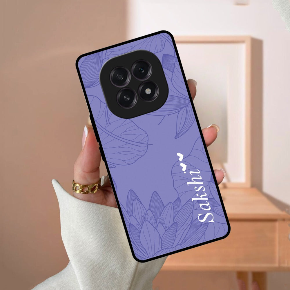 Customized luxury Purple leaves Glossy Metal Case Cove For Oppo