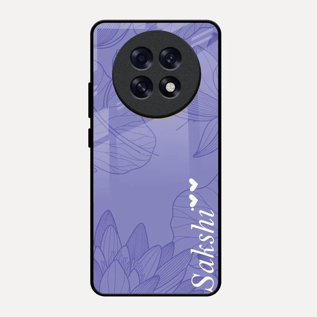 Customized luxury Purple leaves Glossy Metal Case Cove For Oppo F31 Pro Plus 5G