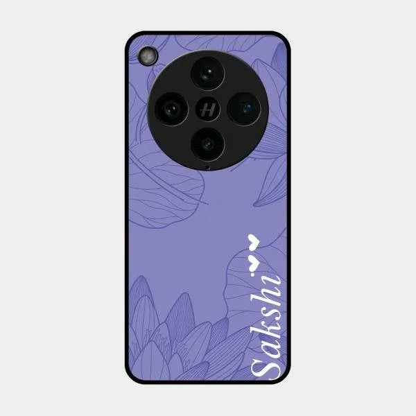 Customized luxury Purple leaves Glossy Metal Case Cove For Oppo Find X8 Pro 5G