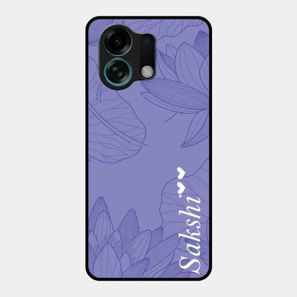 Customized luxury Purple leaves Glossy Metal Case Cove For Oppo K13 Turbo 5G