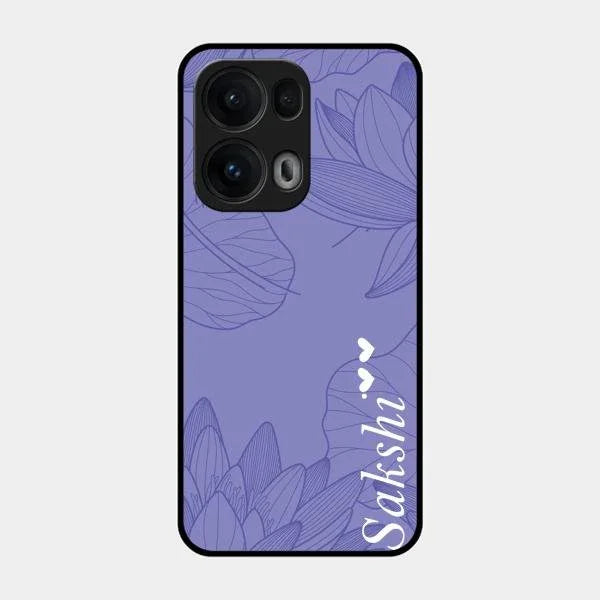 Customized luxury Purple leaves Glossy Metal Case Cove For Oppo Reno 13 Pro 5G