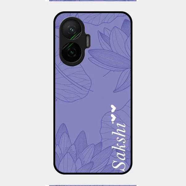 Customized luxury Purple leaves Glossy Metal Case Cove For Poco F7 5G