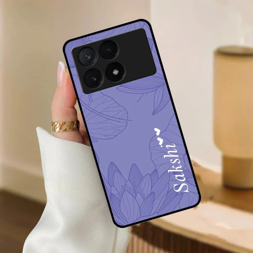 Customized luxury Purple leaves Glossy Metal Case Cover For Poco - ShopOnCliQ