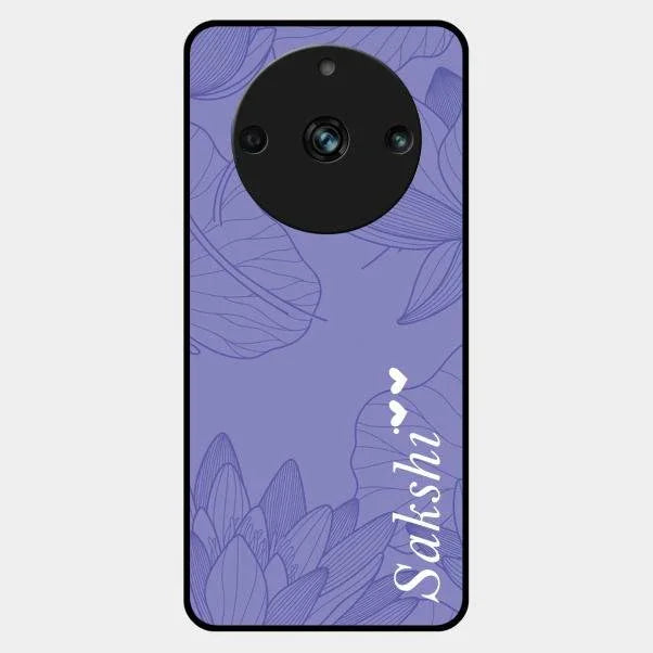 Customized luxury Purple leaves Glossy Metal Case Cove For Realme 11 Pro Plus 5G