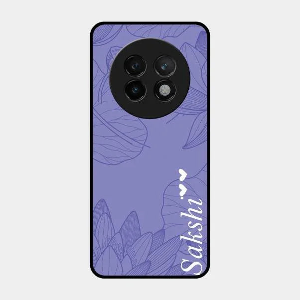 Customized luxury Purple leaves Glossy Metal Case Cove For Realme 13 Plus 5G