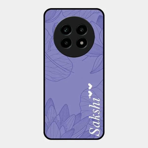 Customized luxury Purple leaves Glossy Metal Case Cove For Realme 13 Pro 5G