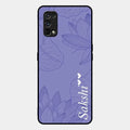 Customized luxury Purple leaves Glossy Metal Case Cove For Realme 7 Pro