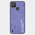 Customized luxury Purple leaves Glossy Metal Case Cove For Realme C25Y