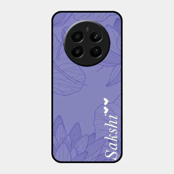 Customized luxury Purple leaves Glossy Metal Case Cove For Realme Narzo 70 5G