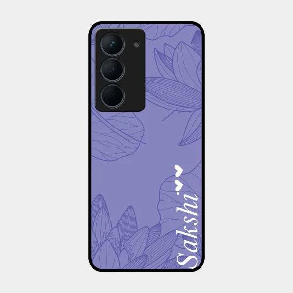 Customized luxury Purple leaves Glossy Metal Case Cove For Realme Narzo 80X 5G