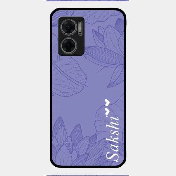 Customized luxury Purple leaves Glossy Metal Case Cove For Redmi 11 Prime 5G