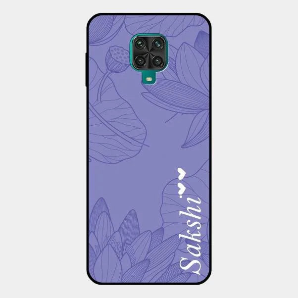 Customized luxury Purple leaves Glossy Metal Case Cove For Redmi Note 10 Lite
