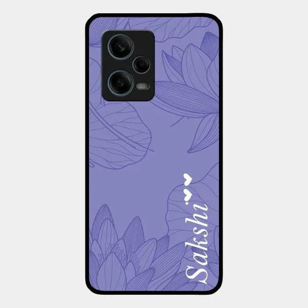 Customized luxury Purple leaves Glossy Metal Case Cove For Redmi Note 12 Pro 5G