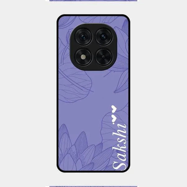 Customized luxury Purple leaves Glossy Metal Case Cove For Redmi Note 14 Pro 5G