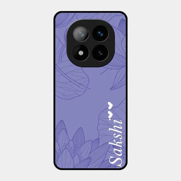 Customized luxury Purple leaves Glossy Metal Case Cove For Redmi Note 14 Pro Plus 5G