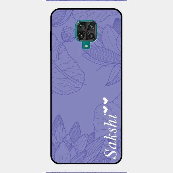 Customized luxury Purple leaves Glossy Metal Case Cove For Redmi Note 9 Pro