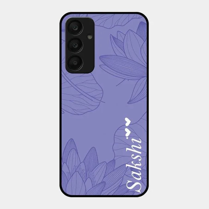 Customized luxury Purple leaves Glossy Metal Case Cove For Samsung Galaxy A25 5G