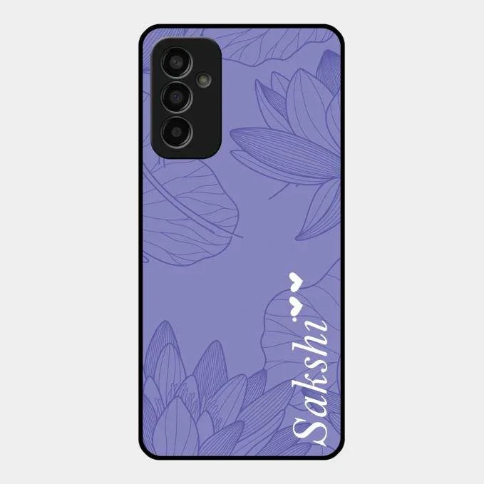 Customized luxury Purple leaves Glossy Metal Case Cove For Samsung Galaxy F13