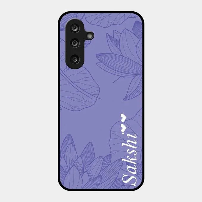 Customized luxury Purple leaves Glossy Metal Case Cove For Samsung Galaxy F36 5G