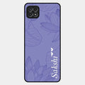 Customized luxury Purple leaves Glossy Metal Case Cove For Samsung Galaxy F42 5G
