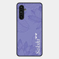 Customized luxury Purple leaves Glossy Metal Case Cove For Samsung Galaxy F54 5G