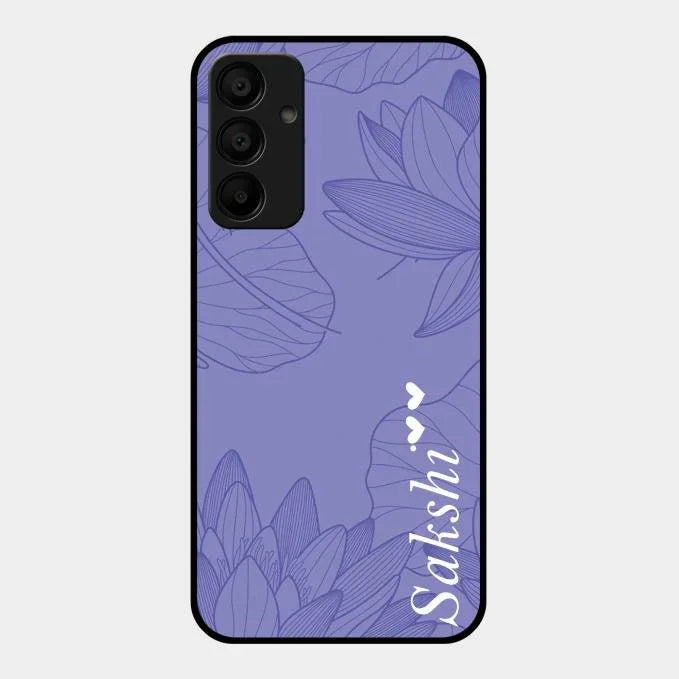 Customized luxury Purple leaves Glossy Metal Case Cove For Samsung Galaxy M15 5G