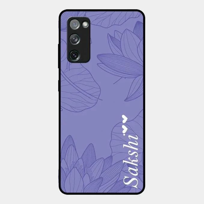 Customized luxury Purple leaves Glossy Metal Case Cove For Samsung Galaxy S20 Fe 5G