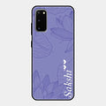 Customized luxury Purple leaves Glossy Metal Case Cove For Samsung Galaxy S20