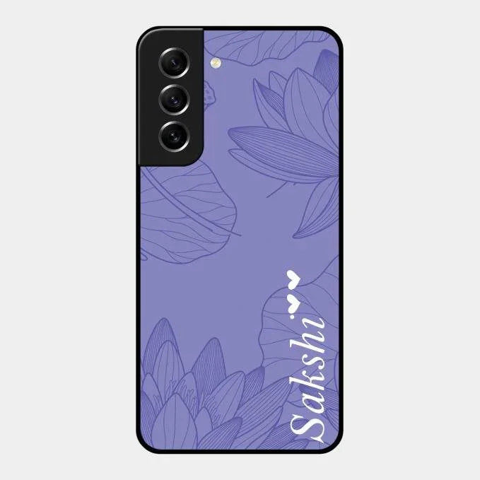 Customized luxury Purple leaves Glossy Metal Case Cove For Samsung Galaxy S21 Fe 5G
