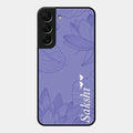 Customized luxury Purple leaves Glossy Metal Case Cove For Samsung Galaxy S22 5G