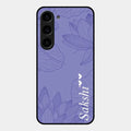 Customized luxury Purple leaves Glossy Metal Case Cove For Samsung Galaxy S23 5G