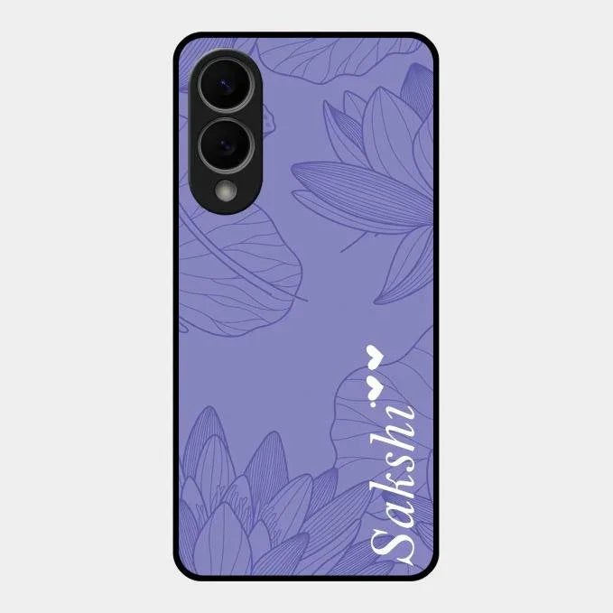 Customized luxury Purple leaves Glossy Metal Case Cove For Samsung Galaxy S25 Edge 5G