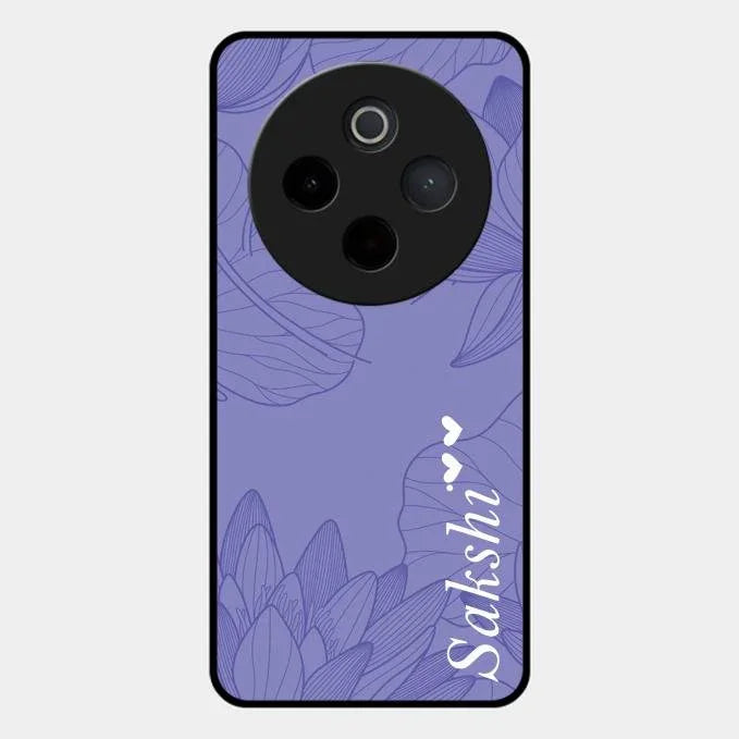 Customized luxury Purple leaves Glossy Metal Case Cove For Vivo T4 5G