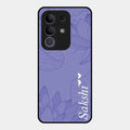 Customized luxury Purple leaves Glossy Metal Case Cove For Vivo T4X 5G