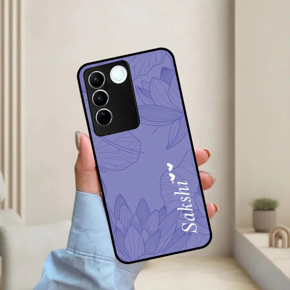 Customized luxury Purple leaves Glossy Metal Case Cover For Vivo - ShopOnCliQ