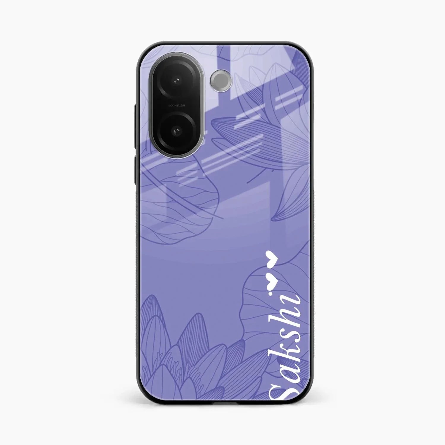 Customized luxury Purple leaves Glossy Metal Case Cove For Vivo V60e 5G