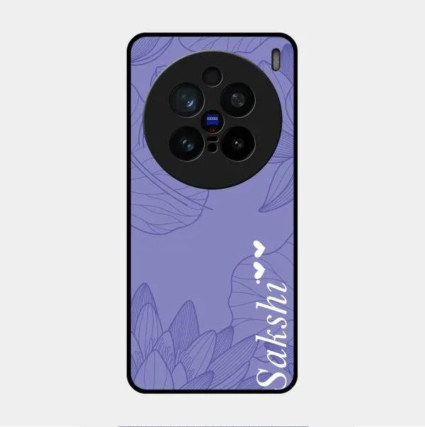 Customized luxury Purple leaves Glossy Metal Case Cove For Vivo X200 Pro 5G