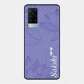 Customized luxury Purple leaves Glossy Metal Case Cove For Vivo X60 5G